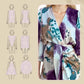 🎨👗Set elegant de rochie în două piese pentru femei, cu imprimeu acuarelă și croială înfășurată-5