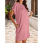 🔥 2026 Nou💞Rochie de buzunar elegantă cu gât rotund și culoare solidă-4