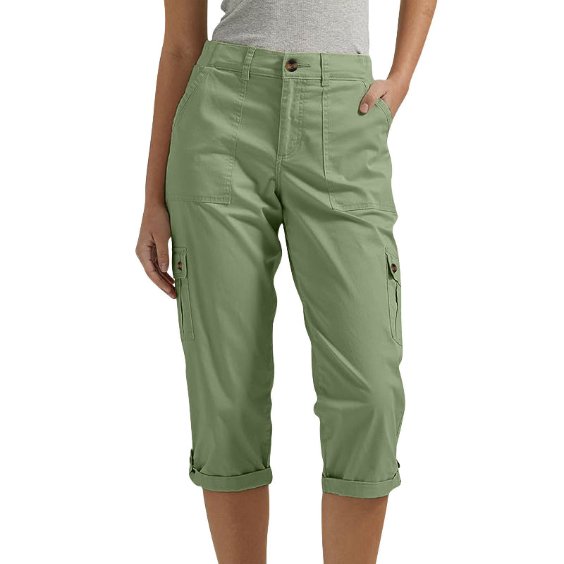 💖Pantaloni scurți casual pentru femei cu buzunare multiple-5