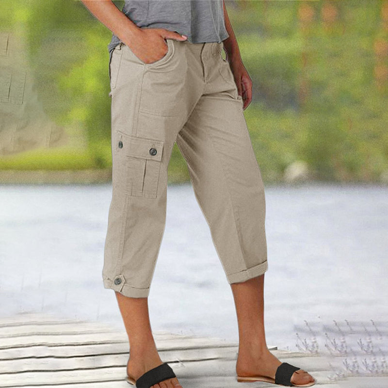 💖Pantaloni scurți casual pentru femei cu buzunare multiple-9