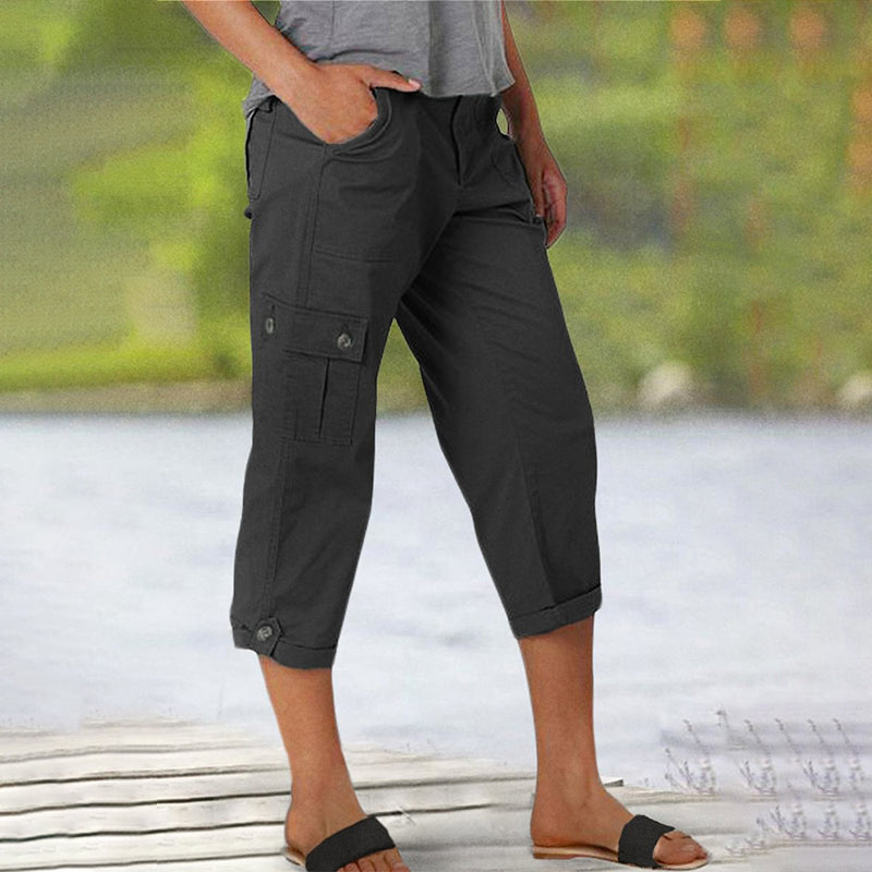 💖Pantaloni scurți casual pentru femei cu buzunare multiple-11