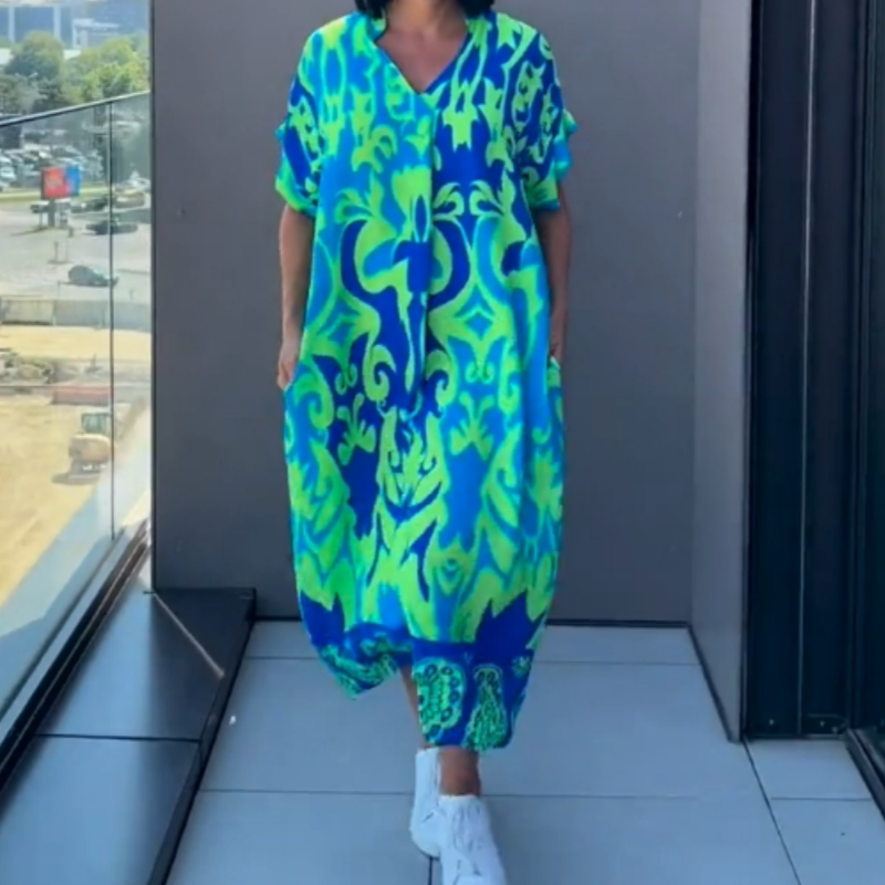 👗 Rochie Primăvară Femei cu Decolteu V 🌸 | Imprimat Floral Elegant-1