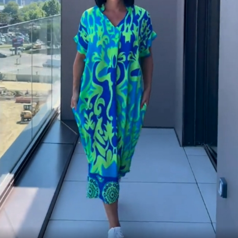 👗 Rochie Primăvară Femei cu Decolteu V 🌸 | Imprimat Floral Elegant-2