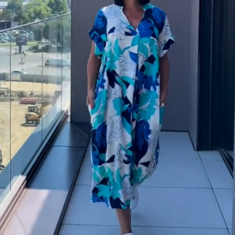 👗 Rochie Primăvară Femei cu Decolteu V 🌸 | Imprimat Floral Elegant-5