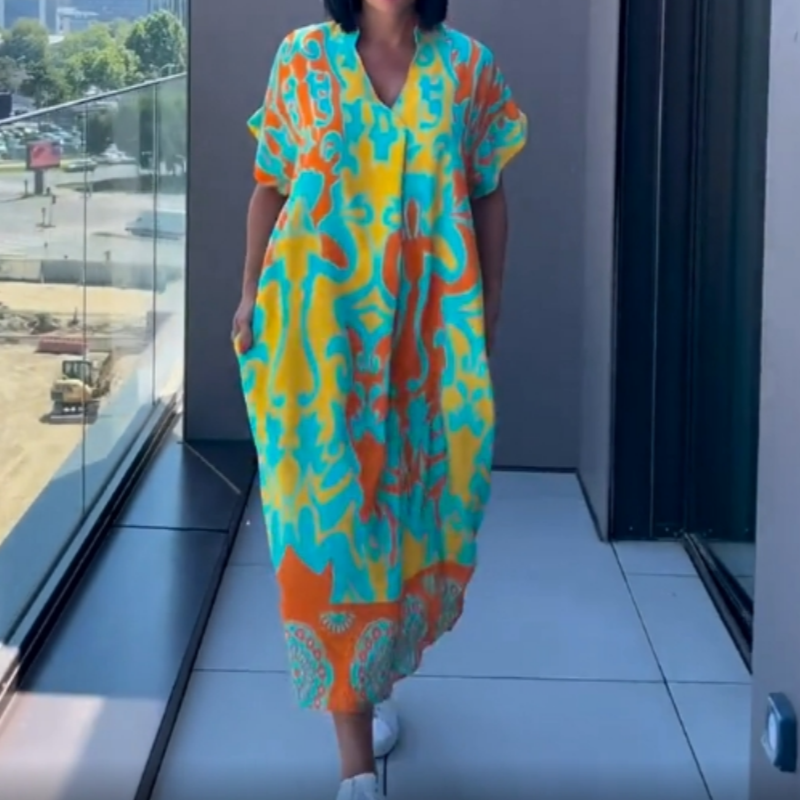 👗 Rochie Primăvară Femei cu Decolteu V 🌸 | Imprimat Floral Elegant-7