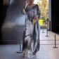 🔥 REDUCERE SPECIALĂ! 🔥 Rochie elegantă din șifon cu imprimeu marmorat-2