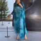 🔥 REDUCERE SPECIALĂ! 🔥 Rochie elegantă din șifon cu imprimeu marmorat-11