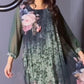 【S-4XL】🌺Femei florale imprimare rotund gât Mesh maneca rochie-5
