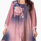 【S-4XL】🌺Femei florale imprimare rotund gât Mesh maneca rochie-8