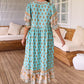 🌸Oferte Speciale de Primăvară 50% REDUCERE👗Rochie Boho Floral cu Decolteu în V, Talie Înaltă, Silueta A-Line-3