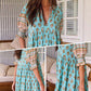 🌸Oferte Speciale de Primăvară 50% REDUCERE👗Rochie Boho Floral cu Decolteu în V, Talie Înaltă, Silueta A-Line-6