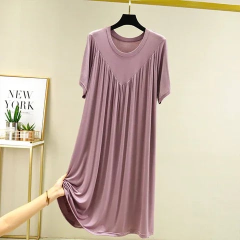 Pijama largă super moale și confortabilă cu mâneci scurte-11