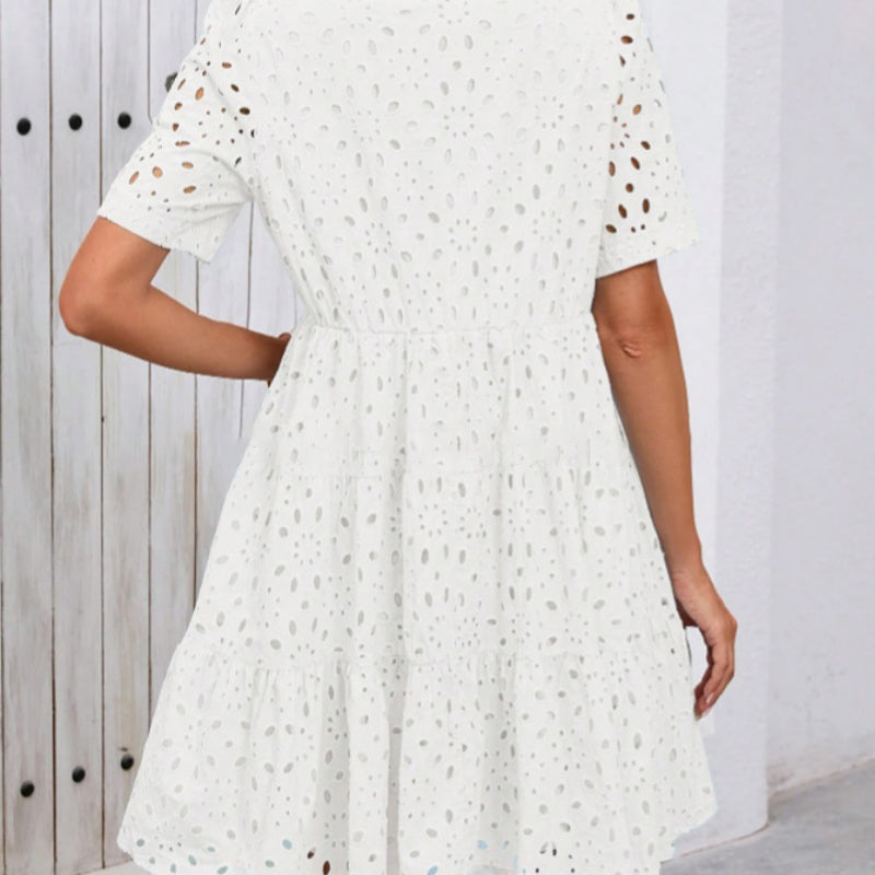 💃 Rochie din dantelă cu decolteu în V și linie A-3