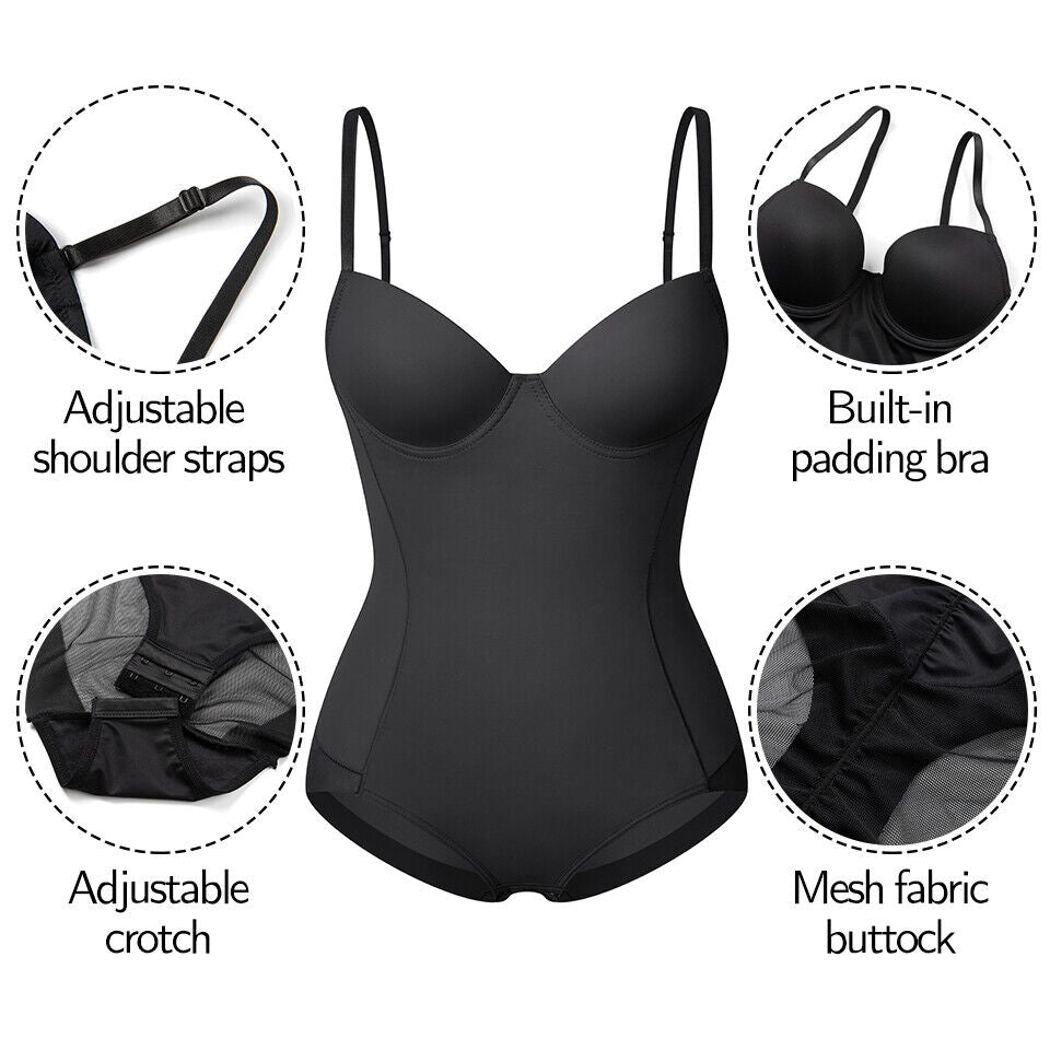🔥Body modelator cu sutien | Talie ajustabilă, cu drapaj, pentru efect de slăbire✨-6