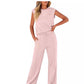 🔥Promoție de ultimă zi: 50% reducere💖Set de 2 piese pentru femei: top casual fără mâneci și pantaloni cu șnur-1