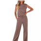 🔥Promoție de ultimă zi: 50% reducere💖Set de 2 piese pentru femei: top casual fără mâneci și pantaloni cu șnur-3