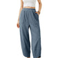 Pantaloni casual de gleznă pentru femei, cu croi lejer și talie elastică 👖