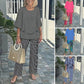 👚 Set Casual Femei: Top cu Gât Rotund & Pantaloni 🌿