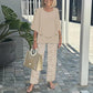 👚 Set Casual Femei: Top cu Gât Rotund & Pantaloni 🌿