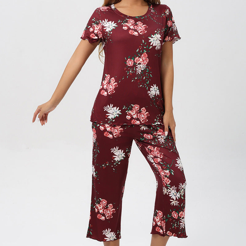 🌸2026 Reducere de 50%⏳Set de pijamale pentru femei cu top și pantaloni imprimați-3