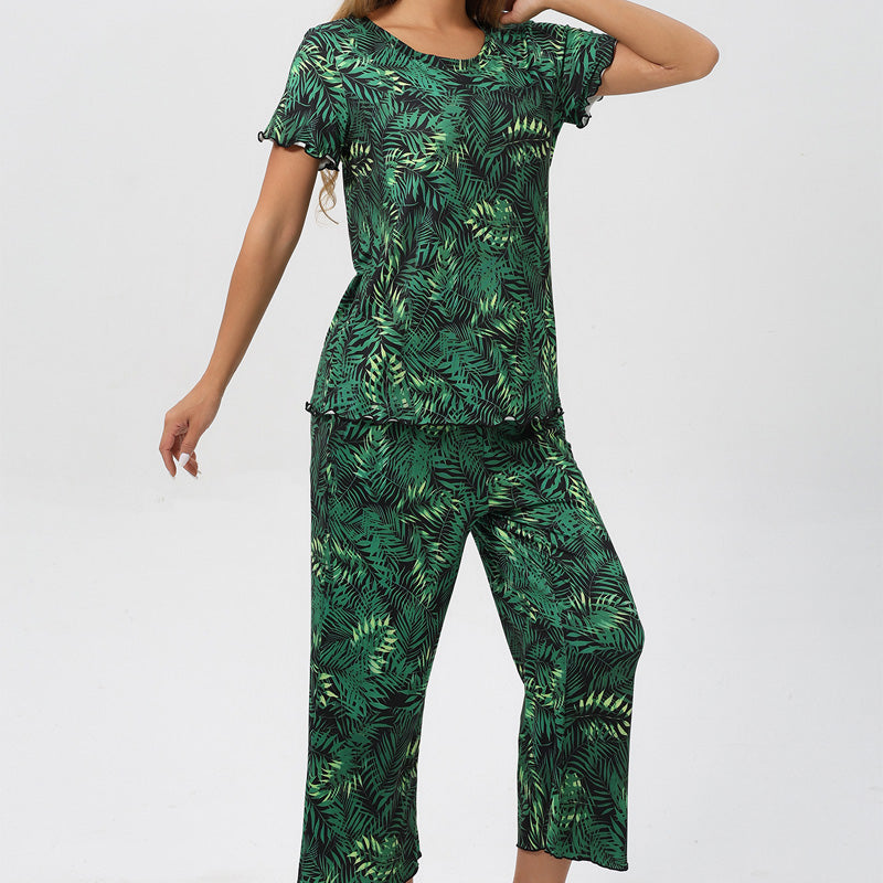 🌸2026 Reducere de 50%⏳Set de pijamale pentru femei cu top și pantaloni imprimați-5