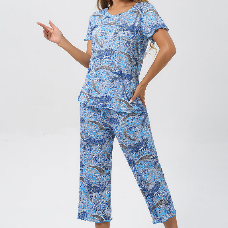 🌸2026 Reducere de 50%⏳Set de pijamale pentru femei cu top și pantaloni imprimați-4