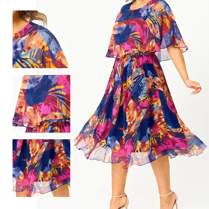 👗 Rochie feminină elegantă cu imprimeu floral 🌸| croială A-line-1