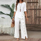 💖Top cu tiv neregulat pentru femei și pantaloni cu picior larg, set din două piese🔥-11