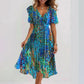 🔥 Rochie elegantă cu decolteu în V șifon imprimat✨-2
