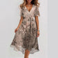 🔥 Rochie elegantă cu decolteu în V șifon imprimat✨-3