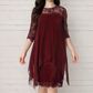 Rochie elegantă pentru femei cu tiv asimetric și suprapunere din dantelă🌺