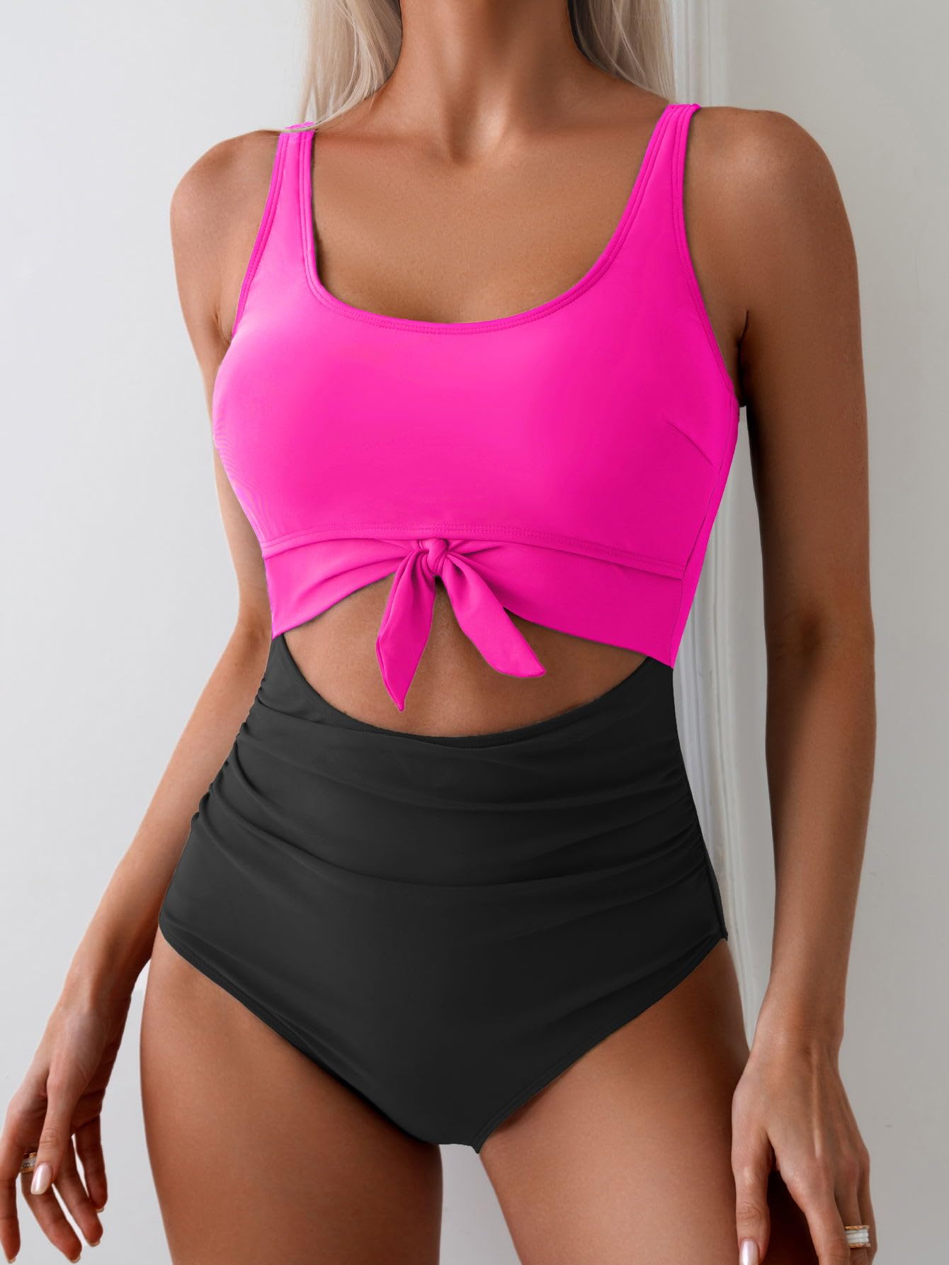🥳2026 VÂNZARE DE SEZON🥳💞50K+ VÂNDUTE!👵🌊 50% REDUCERE! Costum de baie cu nod și volane – Control al abdomenului, nod elegant în față. Confortabil și avantajos pentru vacanțe. Simțiți-vă încrezătoare pe plajă. 🩱🌸-13