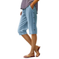Pantaloni scurți casual din bumbac și in pentru femei