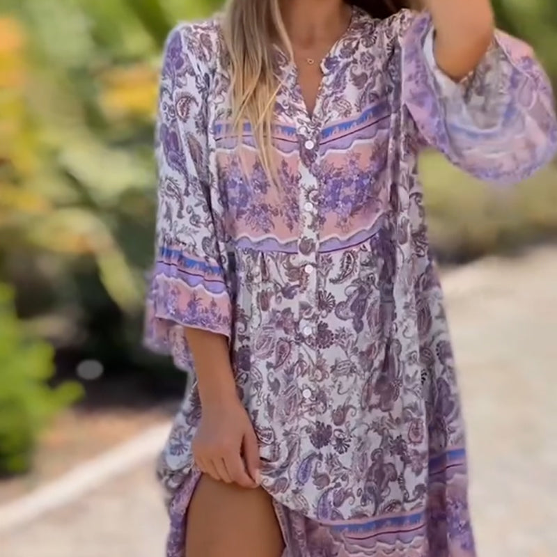 ✨Rochie florală cu decolteu în V pentru femei