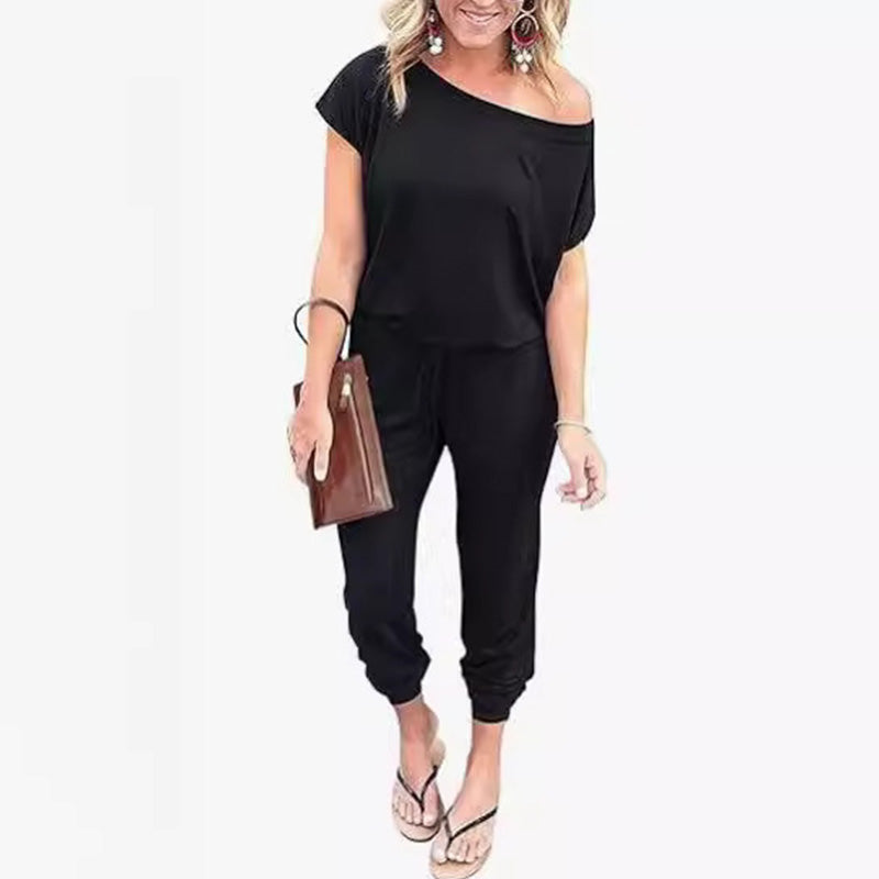 💥Ultima Zi Oferta Specială 50% REDUCERE💝👗Salopetă pentru Femei cu Umăr Descoperit și Talie Elastică Extensibilă-6