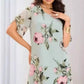 👗🌺Chiffon florale imprimare rotund gât rochie-3