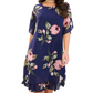 👗🌺Chiffon florale imprimare rotund gât rochie-7