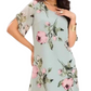 👗🌺Chiffon florale imprimare rotund gât rochie-6
