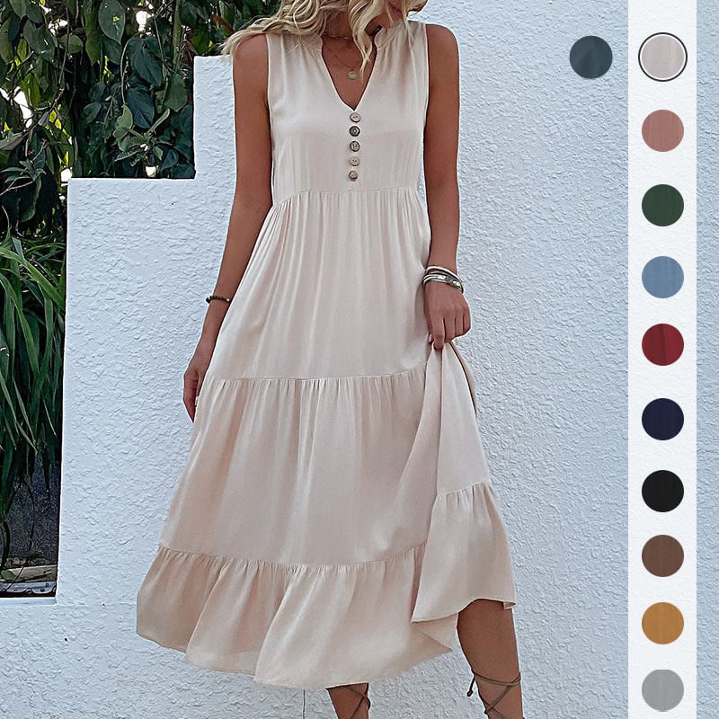 😍Rochie modernă cu nasturi în față❣️-2