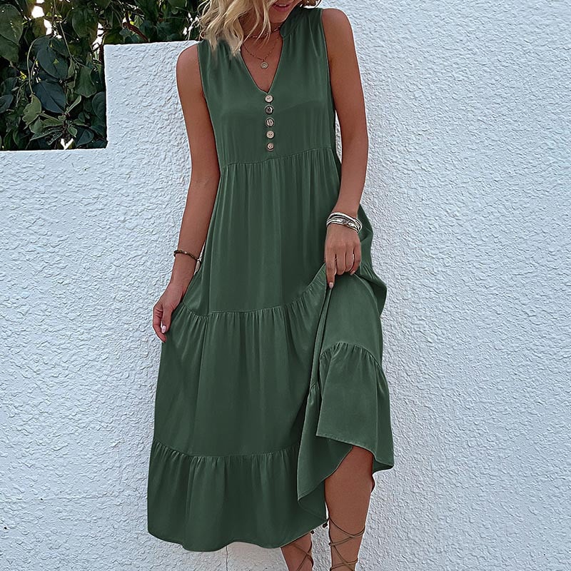 😍Rochie modernă cu nasturi în față❣️-7