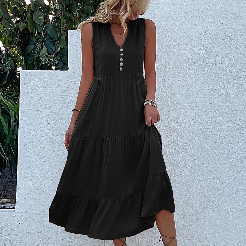 😍Rochie modernă cu nasturi în față❣️-9