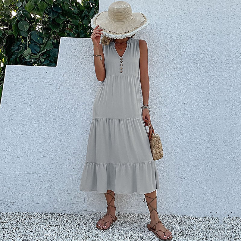 😍Rochie modernă cu nasturi în față❣️-12