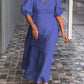 🎉Rochie de culoare solidă din bumbac și in👗-7