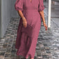🎉Rochie de culoare solidă din bumbac și in👗-14
