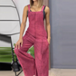 Femeii moda largă picior Jumpsuit cu buzunare-9