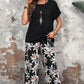 🏆HOT SALE 45% OFF🔥Women's Casual Floral Print Wide Leg Trousers and Short Sleeve Top Set