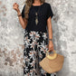 🏆HOT SALE 45% OFF🔥Women's Casual Floral Print Wide Leg Trousers and Short Sleeve Top Set
