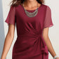 👗 Rochie elegantă, de culoare solidă, pentru femei-1