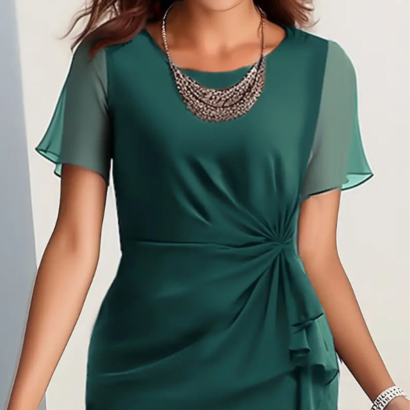 👗 Rochie elegantă, de culoare solidă, pentru femei-10