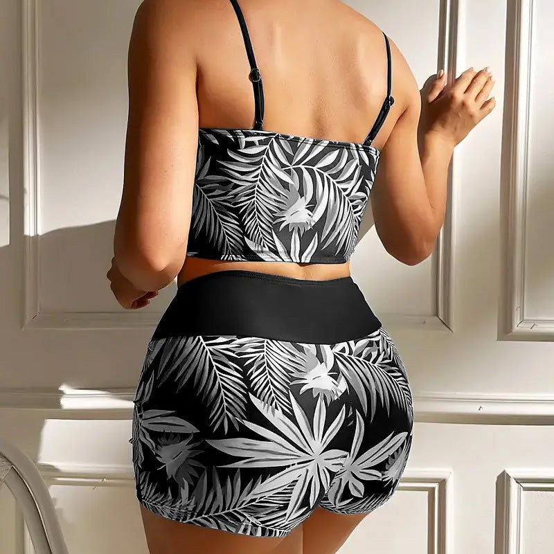 👙Costum de baie imprimat din două piese pentru femei-1
